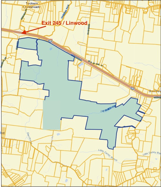 Map of preserved farmland in Wilson County